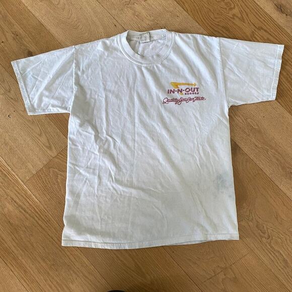 Hanes Beefy Vintage Truck Drive In, In-N-Out Burger Graphic Tee in White - Picture 1 of 8